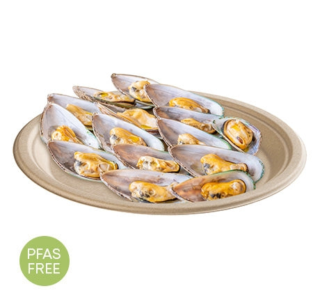 12.5" x 10" Oval Platter | Tan | Bagasse | Case of 500