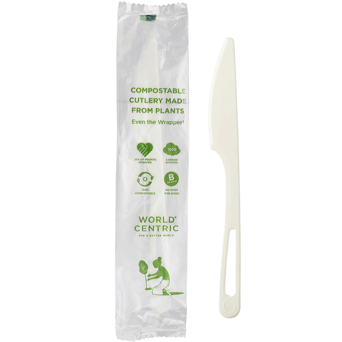 6" Knife Individually Wrapped | Compostable
