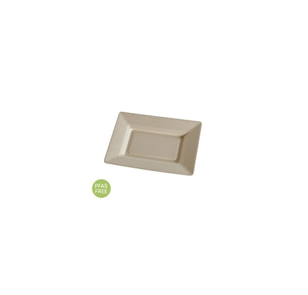 7.5" x 5.5" Rectangular Plate | Tan Sugarcane Fiber | Case of 500