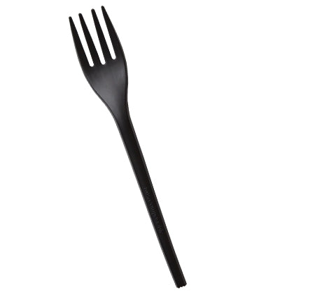 6.5" Compostable CPLA Fork | Black | Bulk Packs | Case of 1000