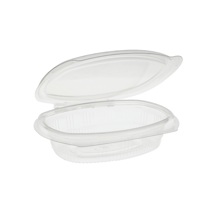 8 oz Deli Container | Recycled Plastic | Hinged Lid | Made in USA (Case of 200)