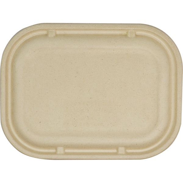 Lid for 17oz Fiber Tray | Natural Plant Fiber | 8" x 6" x 1.5" | Compostable (Pack of 50)