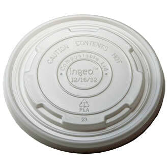Flat Lid for 12-32 oz Hot and Cold Food Container | Compostable CPLA (Pack of 250)