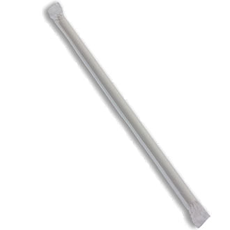 7.75" Paper Drinking Straws | Wrapped | Jumbo | White (Pack of 400)