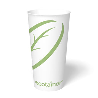 22 oz Compostable Cold Cup | SFI® Paper Cup | PLA Lined | Made in USA (Case of 1000)