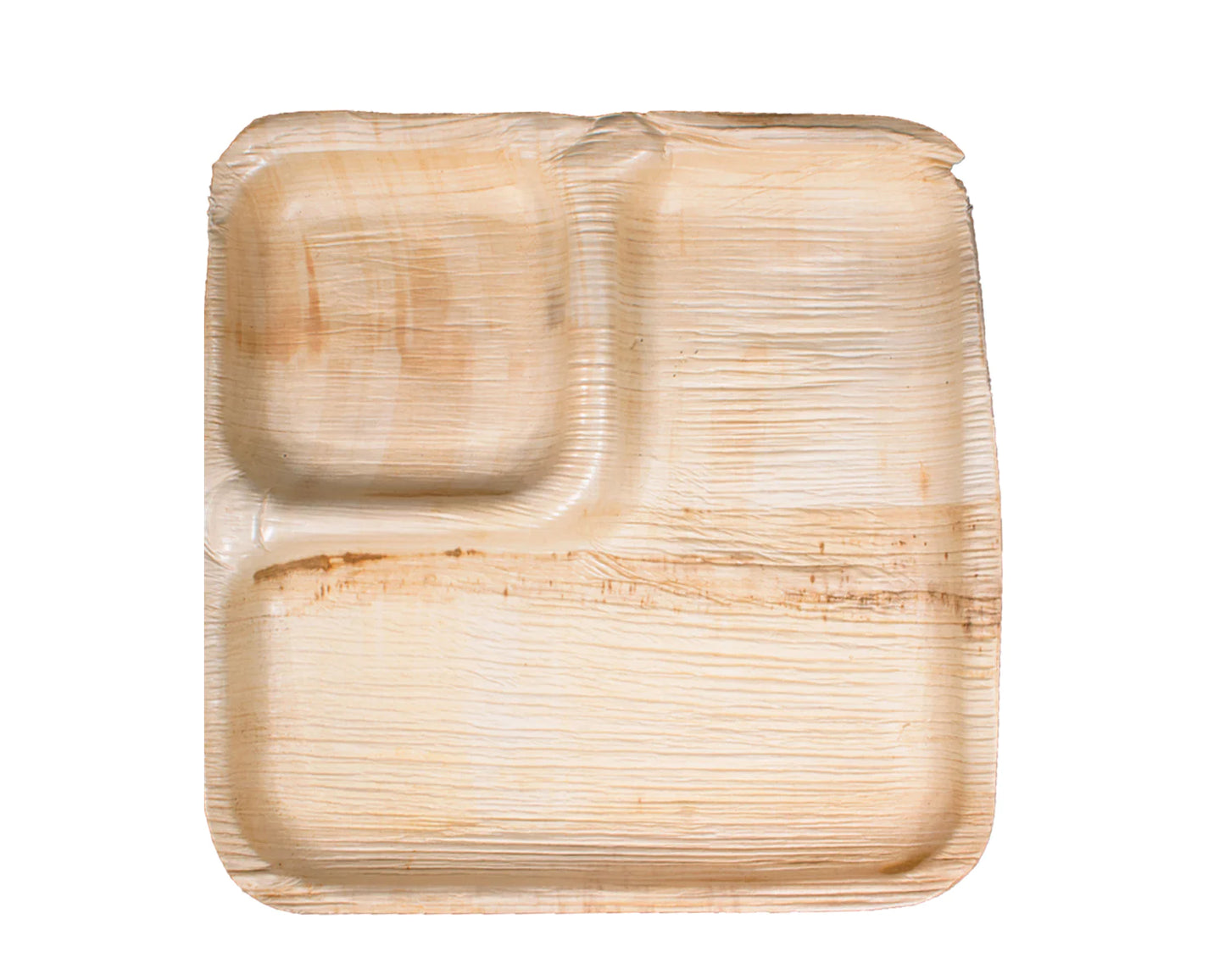 9" Square Plate | 2 Compartment | Compostable Palm Leaf