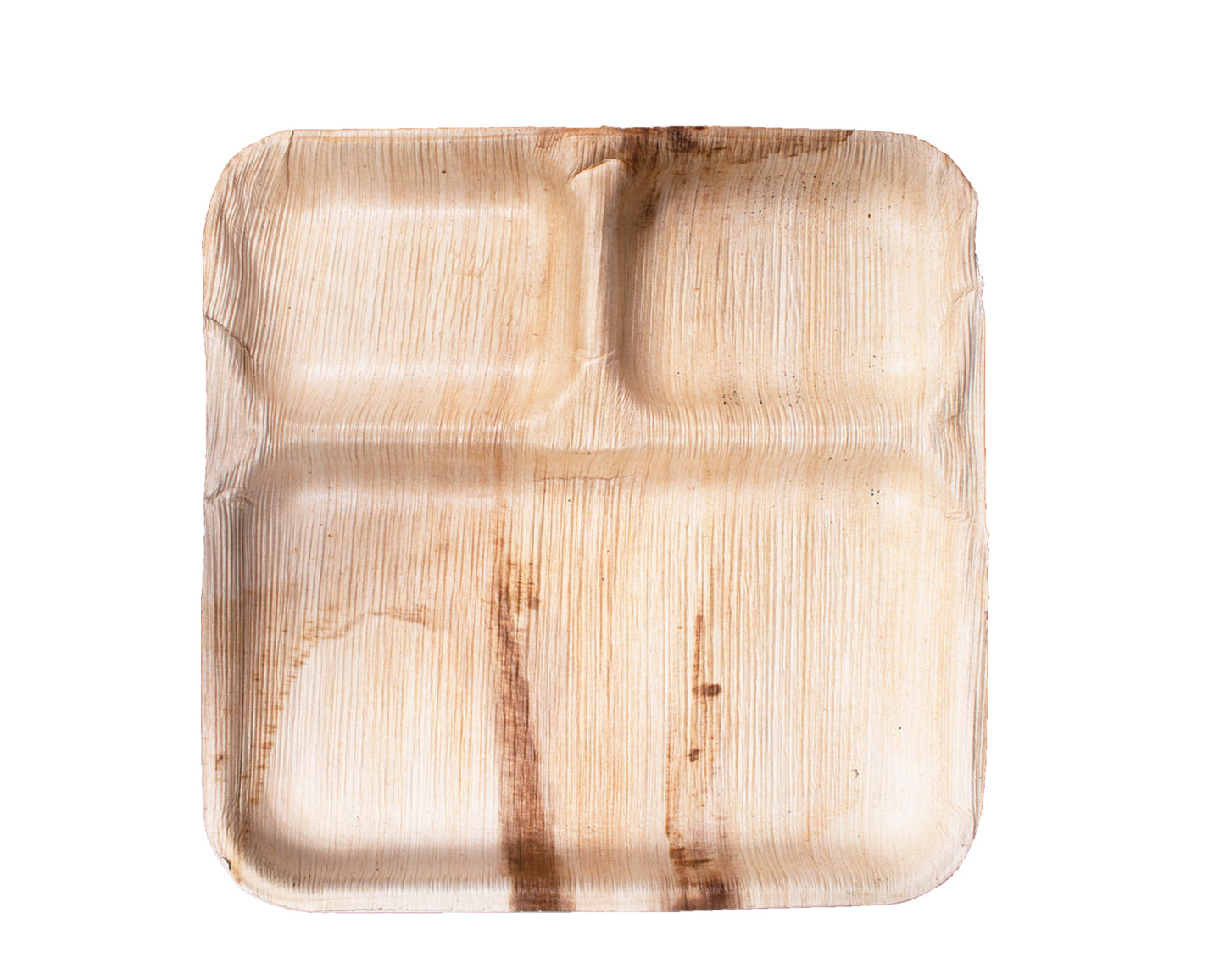 9" Square Plate | 3 Compartment | Compostable Palm Leaf