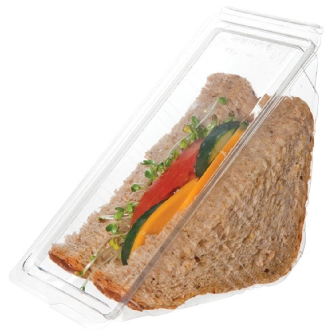 3" Compostable Sandwich Wedge Container | Clear | PLA