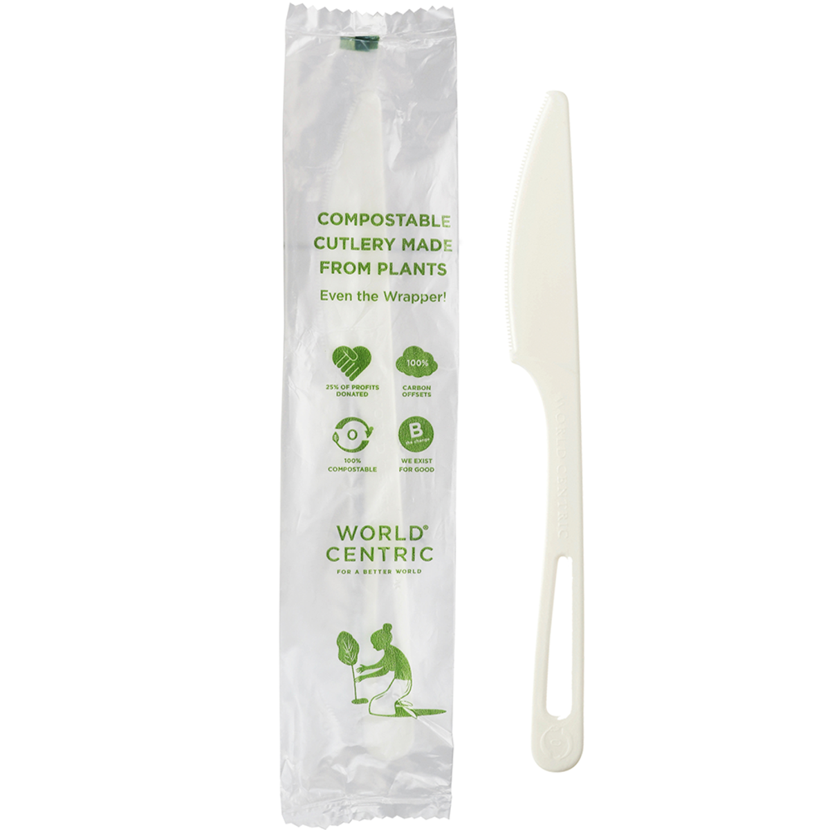 6" Knife Individually Wrapped | Compostable  (Case of 750)