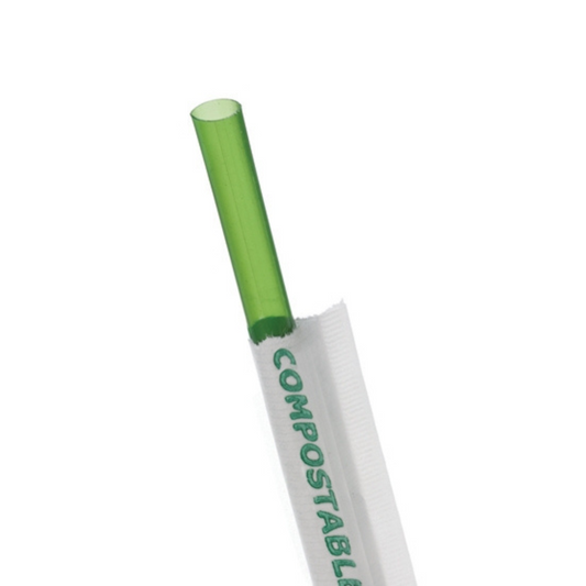 7.5"  Wrapped Straw | 5mm | PLA | Bulk | Green