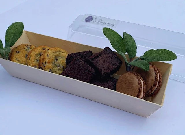 7" X 2" X 1" Covered Tray Set | Compostable Balsa Tray with RPET Lid | 100 of each