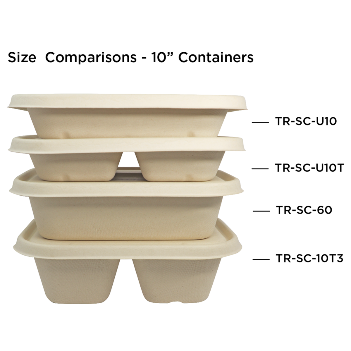 36 oz Fiber To Go Container | 10" x 7.5" x 1.5" | PLA Lined | Compostable