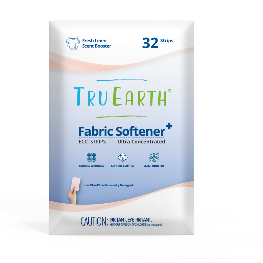 Tru Earth Eco-Strips Fabric Softener⁺ | Fresh Linen | Eco-Friendly | 32-Load Pack (Pack of 32)