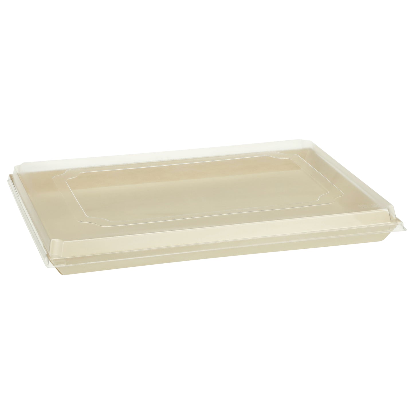 11.8" X 15" X 1" Covered Tray Set | Compostable Balsa Tray with RPET Lid