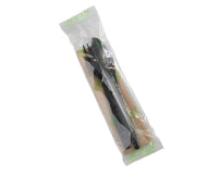 Wrapped Cutlery Kit w/ Napkin | Black | Compostable | Case of 250