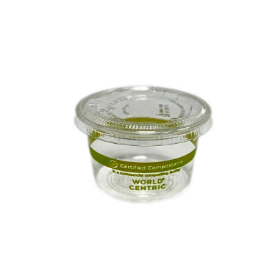 4 oz Portion Cups with Lids | PLA | Clear | Compostable |  Set of 100 Each