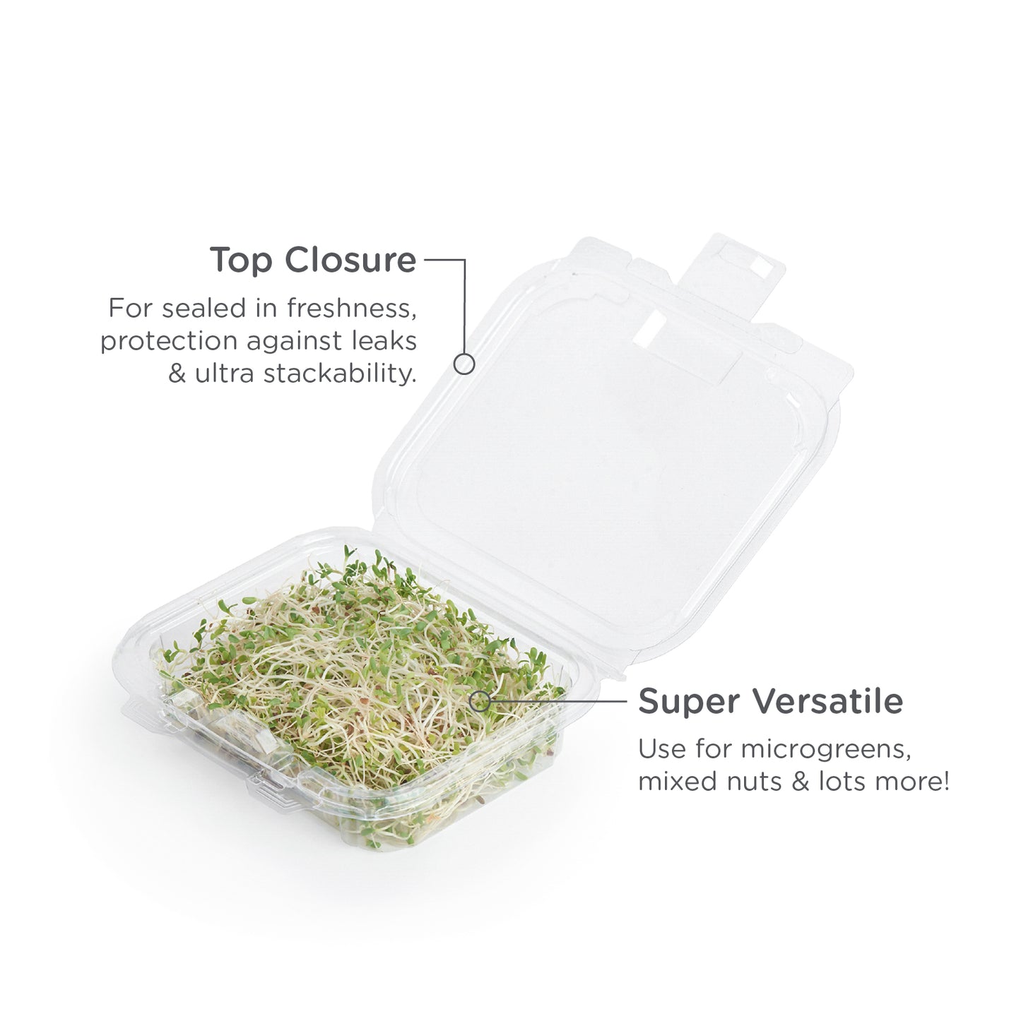 8 oz. Simply Secure™ Multi-Purpose Package | Clear Compostable Container