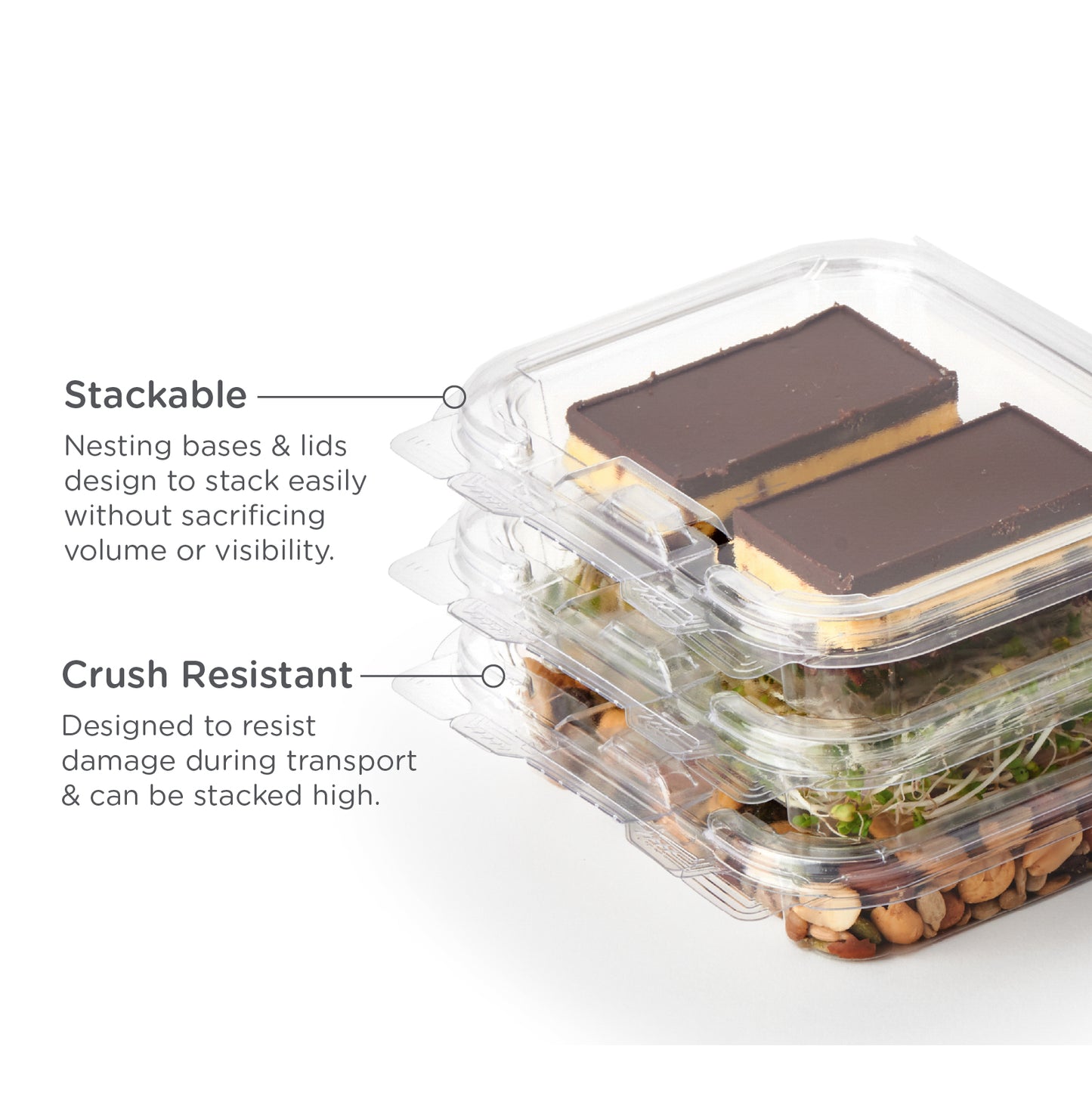 8 oz. Simply Secure™ Multi-Purpose Package | Clear Compostable Container