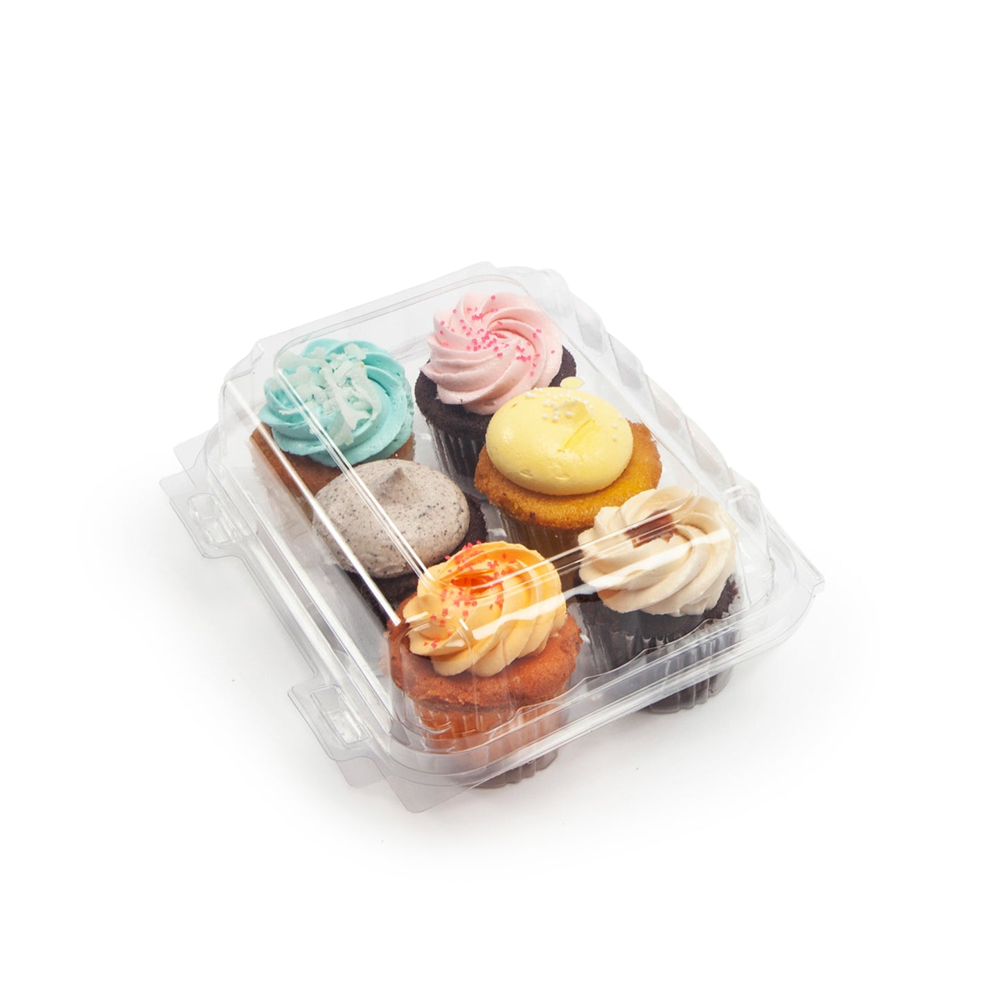 2.25" Mini Cupcake & Muffin | Clear Compostable 6 Pack Container