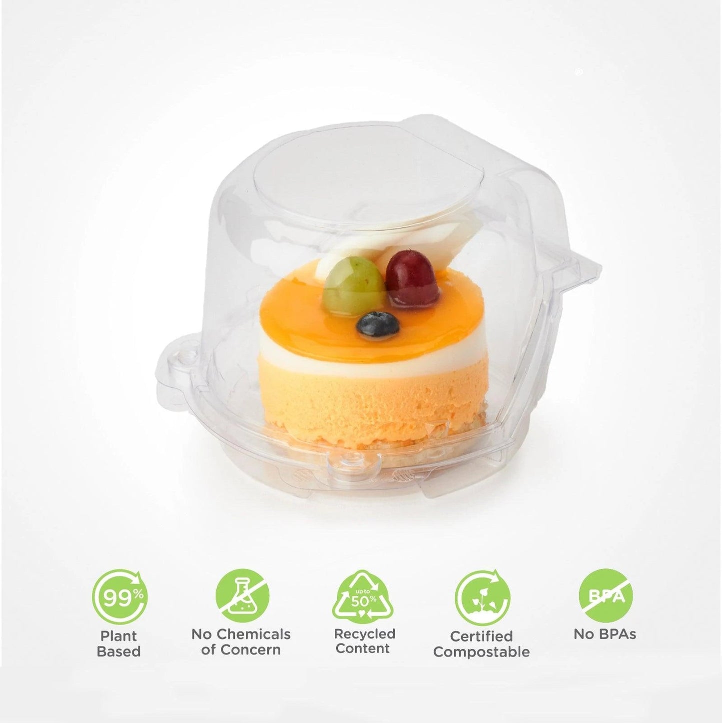 3.75" Compostable Dessert Package | Clear | Made in the USA (Case of 300)
