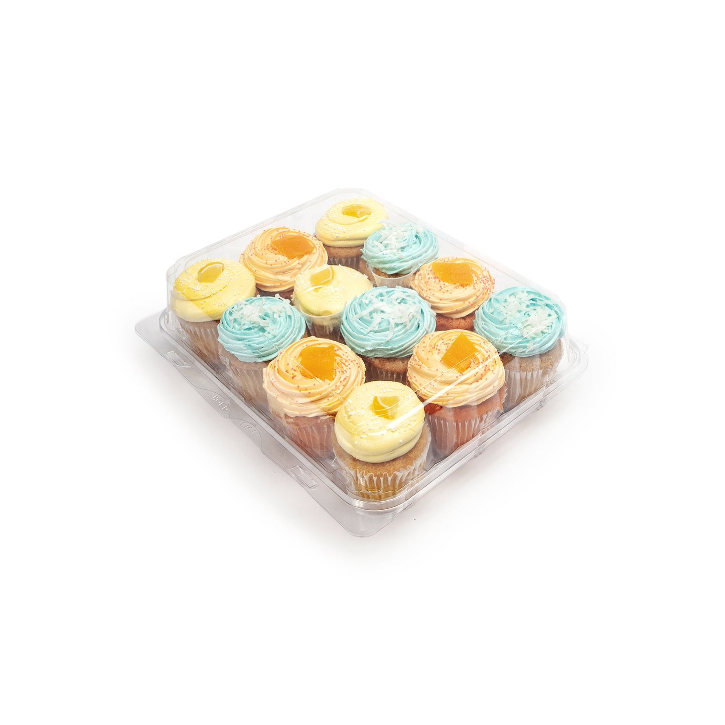 12-Pack | 3.25" Classic Cupcake & Muffin Container | Clear & Compostable | Made in USA | Case of 100