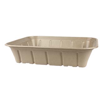 Half Size (120 oz) Compostable Fiber Catering Pan | PLA Lined (Pack of 100)