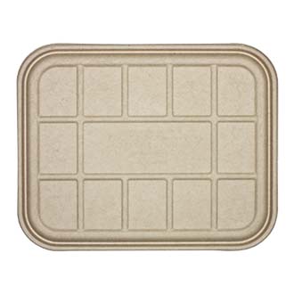 Flat Lid | Compostable Fiber Catering Pan | PLA Lined (Case of 200)
