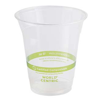 12 oz Cold Cup | Clear | Certified Compostable (Pack of 250)