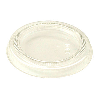 Flat Lid for 2-3 oz Cold Cups | No Hole | Clear PLA (Case of 2000)