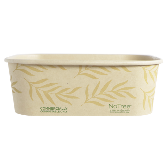 24 oz NoTree® Paper Rectangular Container | No Added PFAS | Bamboo
