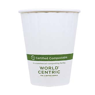 8 oz SFI® Paper Compostable Hot Cup | Double Wall | White (Pack of 12)