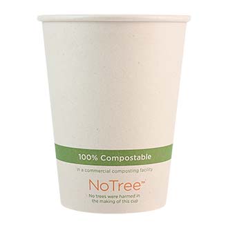 12 oz NoTree® Paper Compostable Hot Cup | Fiber (Pack of 12)