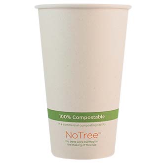 16 oz NoTree® Paper Compostable Hot Cup | Fiber (Pack of 12)