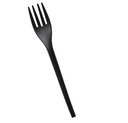 6.5" Medium Weight CPLA Fork | Black | Compostable | Case of 1000