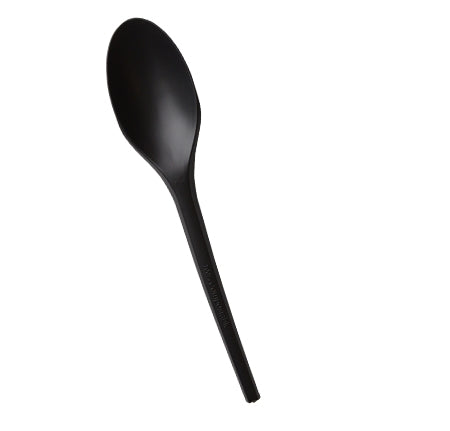 6.2" Compostable CPLA Spoon | Black | Bulk Packs | Case of 1000