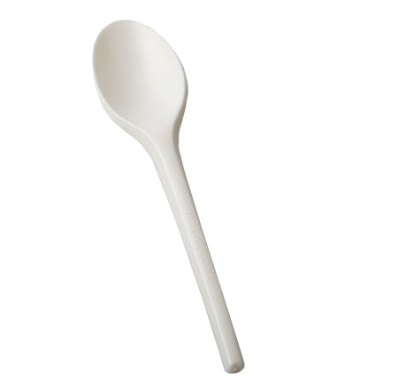 6.5" Medium Weight CPLA Spoon | White | Compostable | Case of 1000