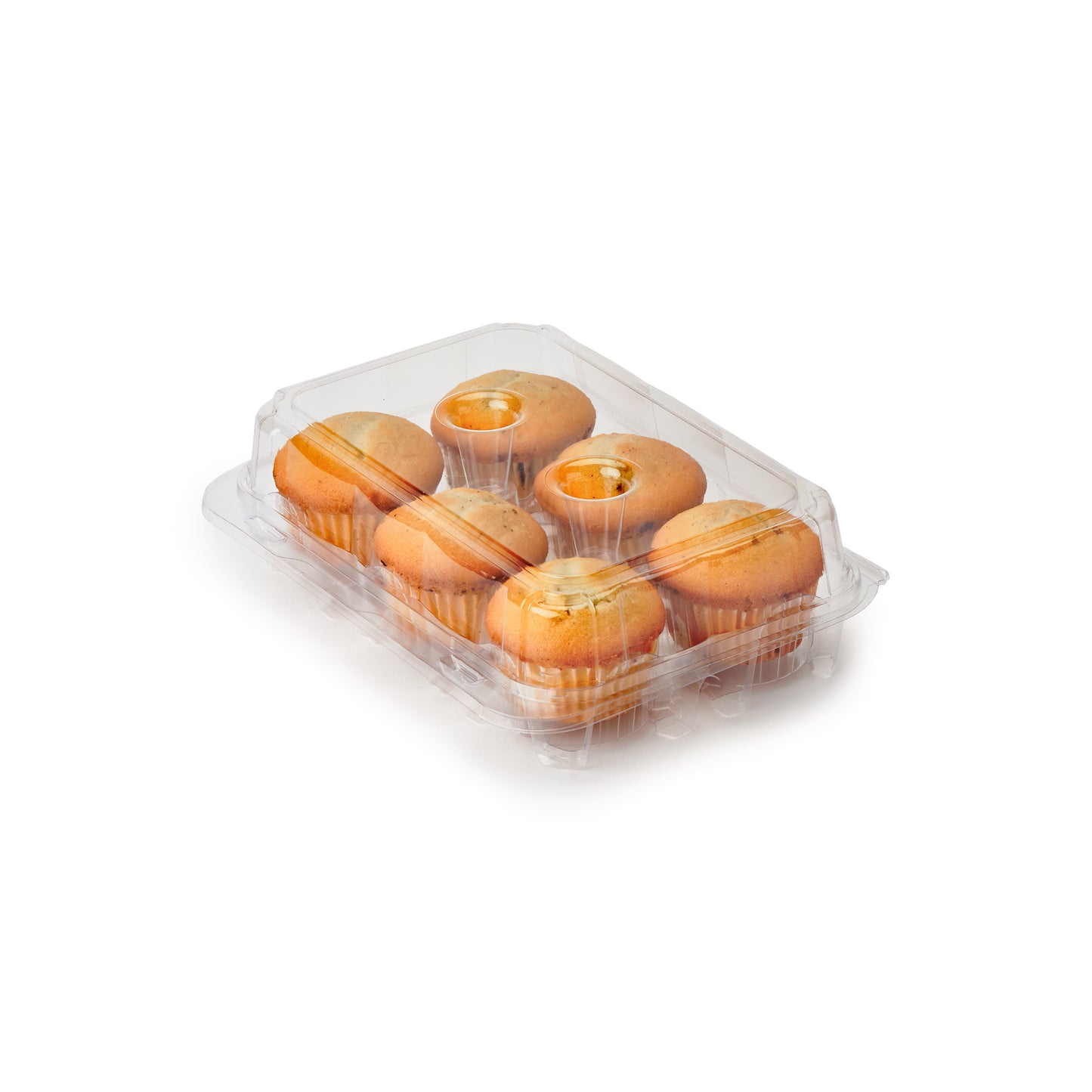 2.75" Clear Compostable Muffin Container | 6 Pack | Made in the USA