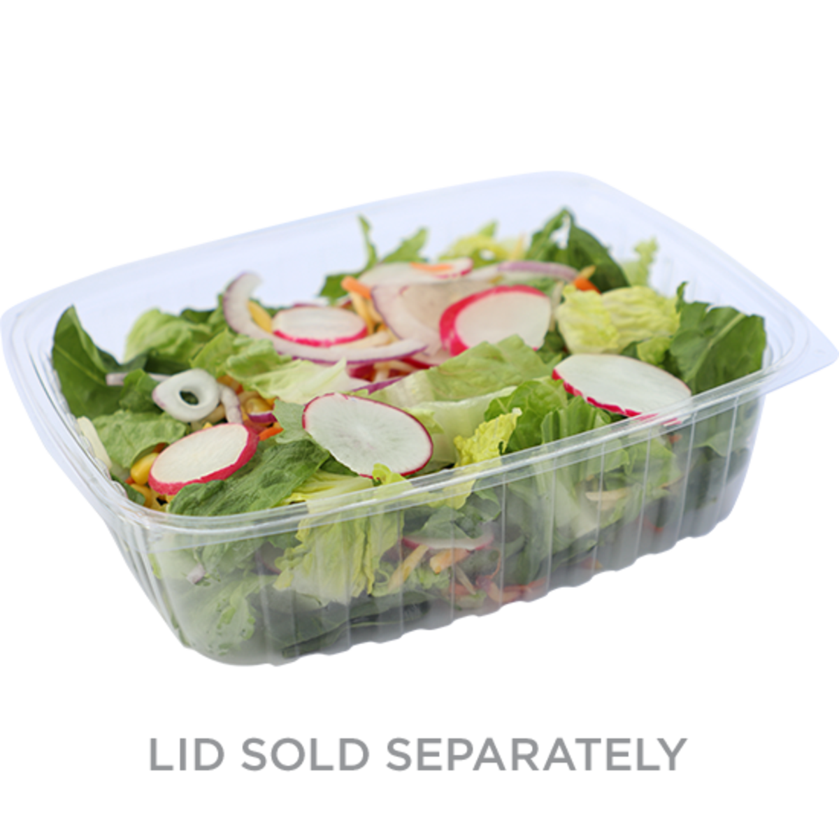 48 oz Rectangle Deli Container | Compostable | PLA | Clear (Pack of 200)