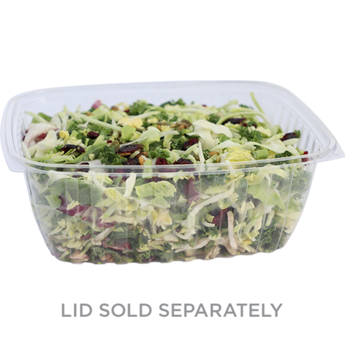 64 oz Rectangle Deli Container | Compostable | PLA | Clear (Case of 400)