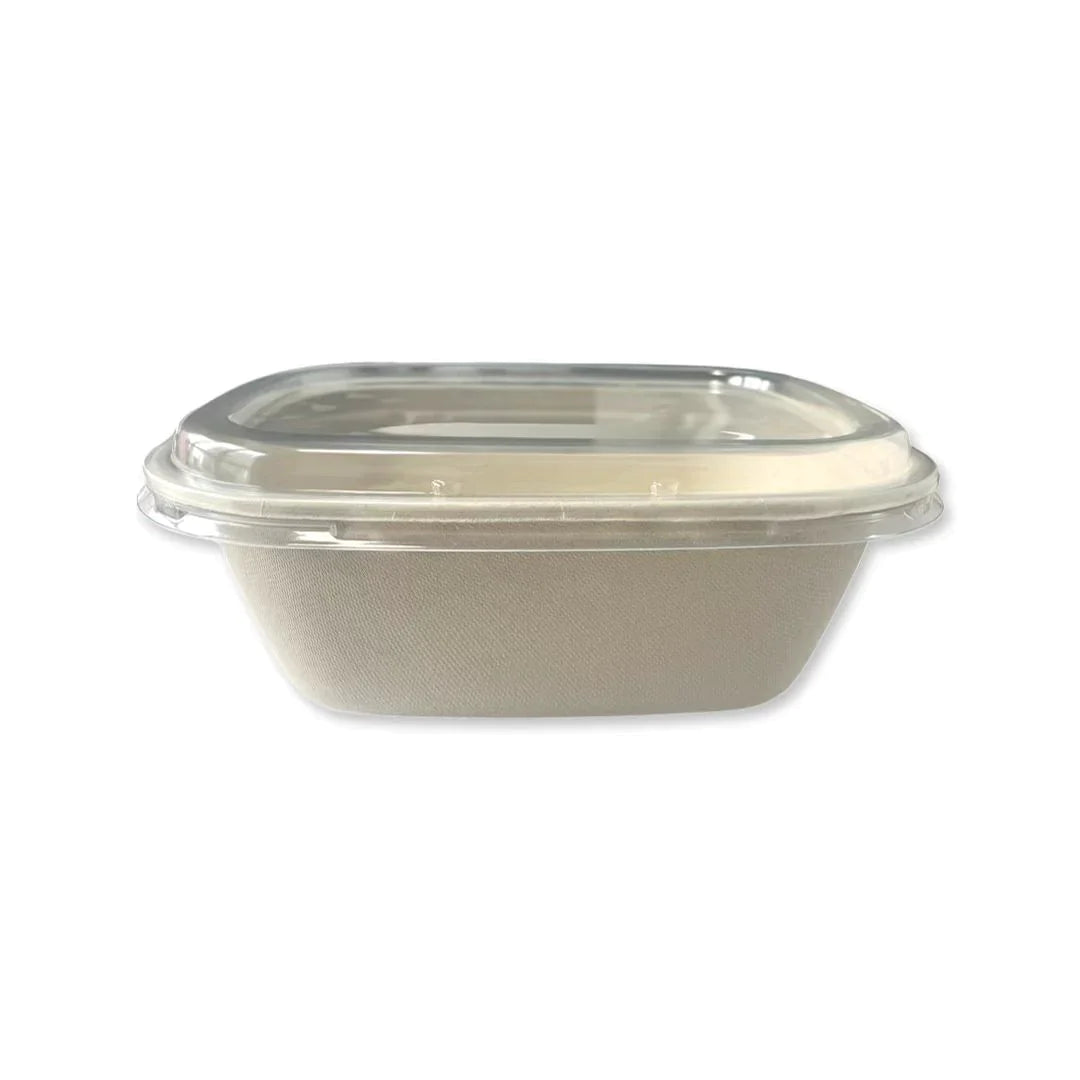 Flat Lid for 32-48 oz Rectangular Box | Recyclable PET Plastic (Case of 200)