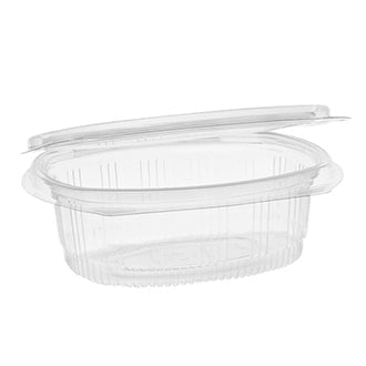 12 oz Deli Container | Recycled Plastic | Hinged Lid | Made in USA (Case of 200)