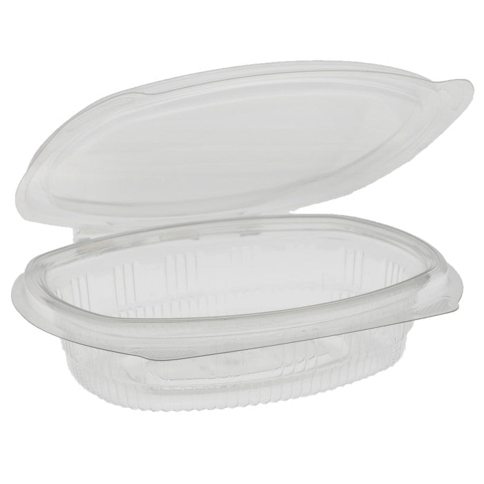 8 oz Deli Container | Recycled Plastic | Hinged Lid | Made in USA (Case of 200)