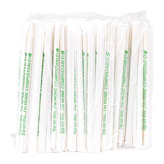 7.75" Home Compostable PHA Straw | White | Giant | Made in USA (Box of 300)
