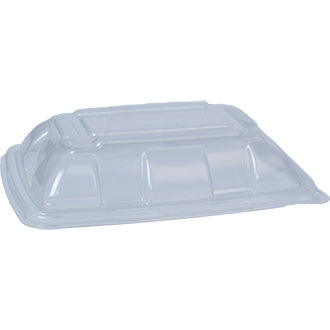 Clear Dome Lid for 3 Divider Taco Tray | Recyclable