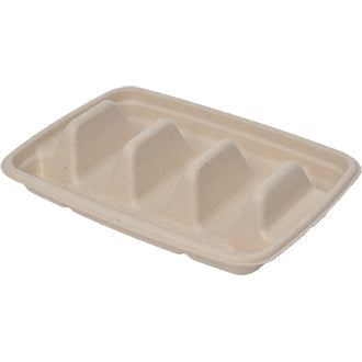 3 Divider Taco Tray | Compostable  (Case of 300)