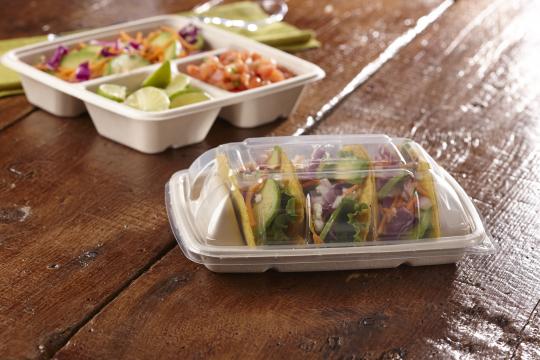 3 Divider Taco Tray | Compostable  (Case of 300)
