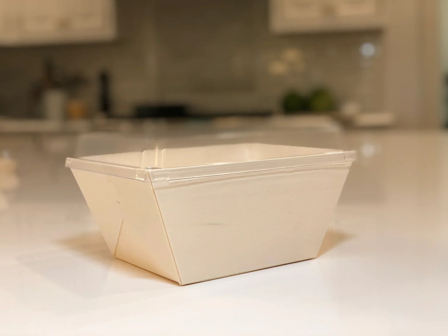 6" X 8" X 3" Covered Tray Set | Compostable Balsa Tray with RPET Lid | 100 of each (Case of 100)