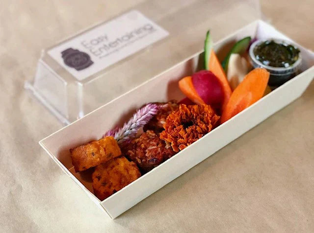 7.7" X 3" Covered Tray Set | Compostable Balsa Tray with RPET Lid | 100 of each (Case of 100)