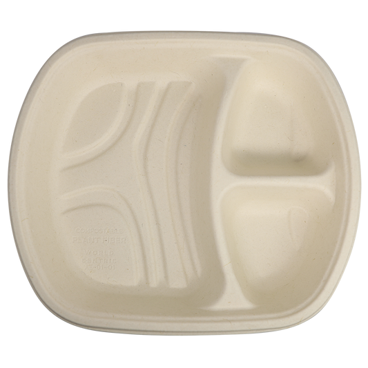 Compostable Nacho Tray | 3 Compartment | Sustainable Fiber (Pack of 450)