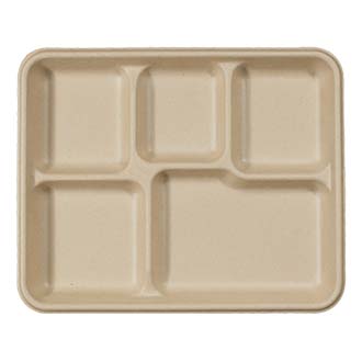 20 oz Fiber 5 Compartment Trays | Compostable School Lunch Tray